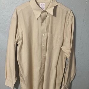 Brooks Brothers Men's Beige Checkered Dress Shirt
